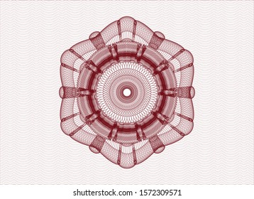 Red passport money rosette. Vector Illustration. Detailed.