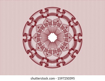 Red passport money rosette. Vector Illustration. Detailed.