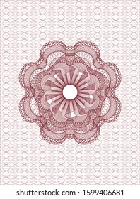 Red passport money rosette. Vector Illustration. Detailed.