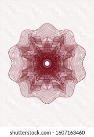 Red passport money rosette. Vector Illustration. Detailed.