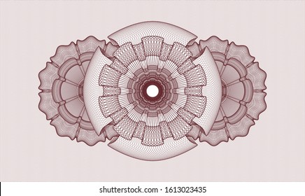 Red passport money rosette. Vector Illustration. Detailed.