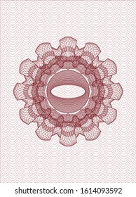Red passport money rosette. Vector Illustration. Detailed.