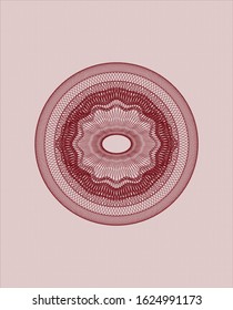 Red passport money rosette. Vector Illustration. Detailed.