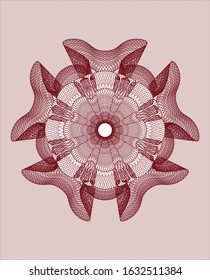 Red passport money rosette. Vector Illustration. Detailed.