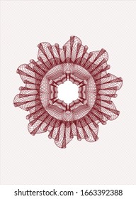 Red passport money rosette. Vector Illustration. Detailed.