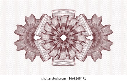 Red passport money rosette. Vector Illustration. Detailed.