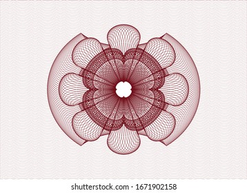 Red passport money rosette. Vector Illustration. Detailed.