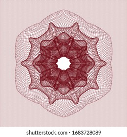 Rosette con dinero del pasaporte rojo. Ilustración vectorial. Detallado.
