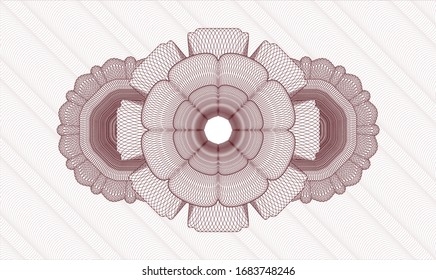Red passport money rosette. Vector Illustration. Detailed.