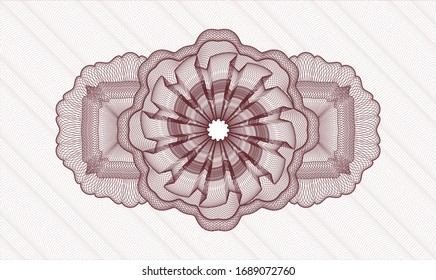 Red passport money rosette. Vector Illustration. Detailed.