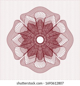 Rosette con dinero del pasaporte rojo. Ilustración vectorial. Detallado.