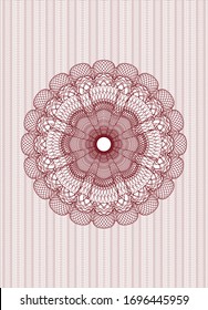 Red passport money rosette. Vector Illustration. Detailed.