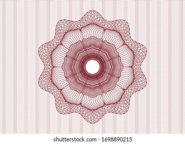 Rosette con dinero del pasaporte rojo. Ilustración vectorial. Detallado.