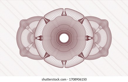 Rosette con dinero del pasaporte rojo. Ilustración vectorial. Detallado 