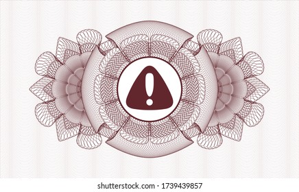 Rosette con dinero del pasaporte rojo. Ilustración vectorial. Detallado con el icono de advertencia