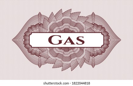 Rosette con dinero del pasaporte rojo. Ilustración vectorial. Detallado con el texto Gas adentro