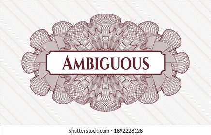 Rosette con dinero del pasaporte rojo. Ilustración vectorial. Detallado con texto Ambiguo dentro