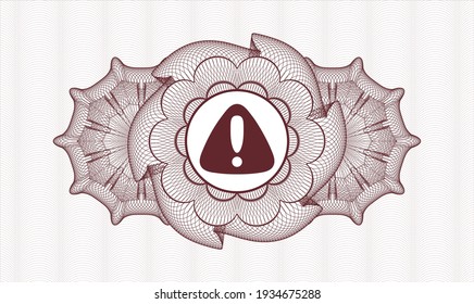Rosette con dinero del pasaporte rojo. Ilustración vectorial. Detallado con el icono de advertencia