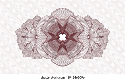Red passport money rosette. Vector Illustration. Detailed 