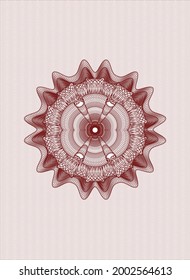 Rosette con dinero del pasaporte rojo. Ilustración vectorial. Detallado. 