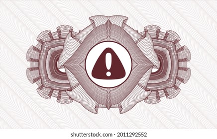 Rosette con dinero del pasaporte rojo. Ilustración vectorial. Detallado con el icono de advertencia