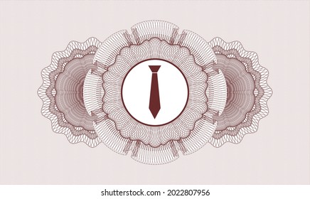 Red passport money rosette. Vector Illustration. Detailed with necktie icon inside