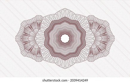 Rosette con dinero del pasaporte rojo. Ilustración vectorial. Detallado 