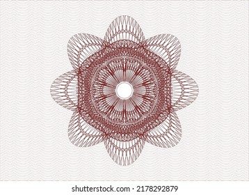 Roter Pass Geld Rosette. Vektorgrafik. Detaillierte Angaben. 