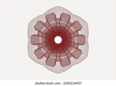 Roter Pass Geld Rosette. Vektorgrafik. Detaillierte Angaben. 