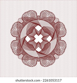 Red passport money rosette. Vector Illustration. Detailed. 