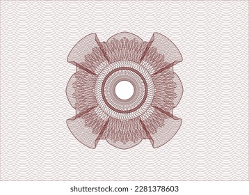 Red passport money rosette. Vector Illustration. Detailed. 