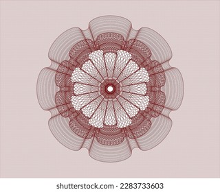 Rosette con dinero del pasaporte rojo. Ilustración vectorial. Detallado. 