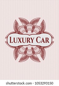  Red passport money rossete with text Luxury Car inside