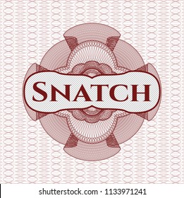 Red passport money rossete with text Snatch inside