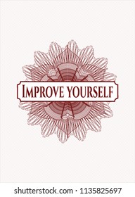 Red passport money rossete with text Improve yourself inside