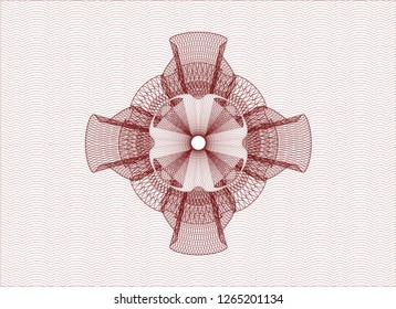 Red passport money style rosette