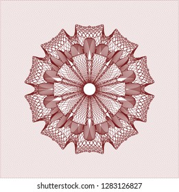 Red passport money style rosette