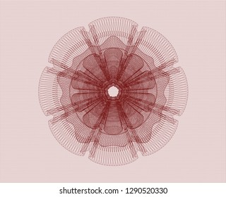 Red passport money style rosette