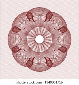 Red passport money style rosette
