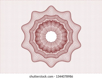 Red passport money style rosette