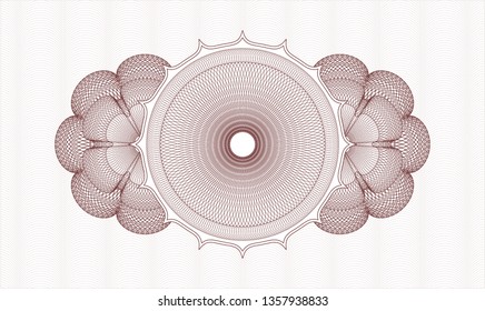 Red passport money style rosette