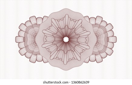 Red passport money style rosette