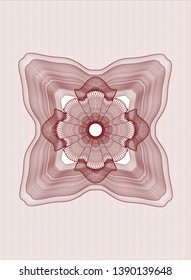 Red passport money style rosette. Vector Illustration. Detailed.