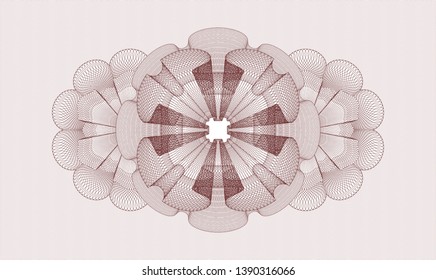 Red passport money style rosette. Vector Illustration. Detailed.