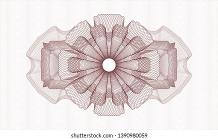 Red passport money style rosette. Vector Illustration. Detailed.