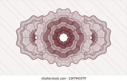 Red passport money style rosette. Vector Illustration. Detailed.
