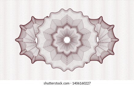 Red passport money style rosette. Vector Illustration. Detailed.
