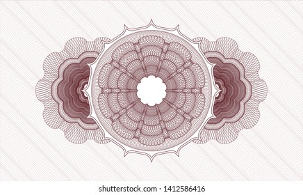 Red passport money style rosette. Vector Illustration. Detailed.