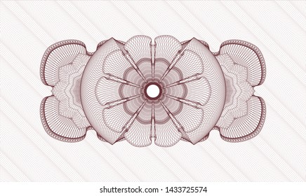 Red passport money style rosette. Vector Illustration. Detailed.