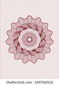 Red passport money style rosette. Vector Illustration. Detailed.